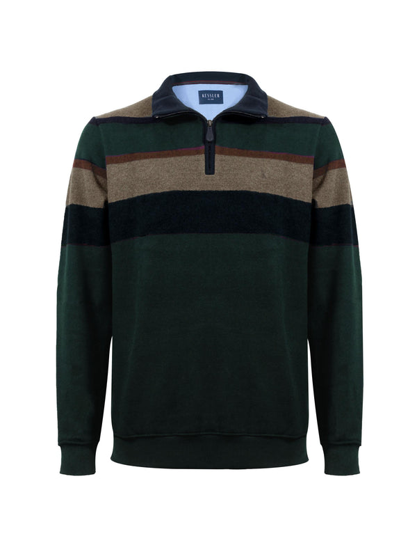 Kessler 1/4 Zip Stripe 2414 Men's Sweatshirt - Comfortable Casual Wear